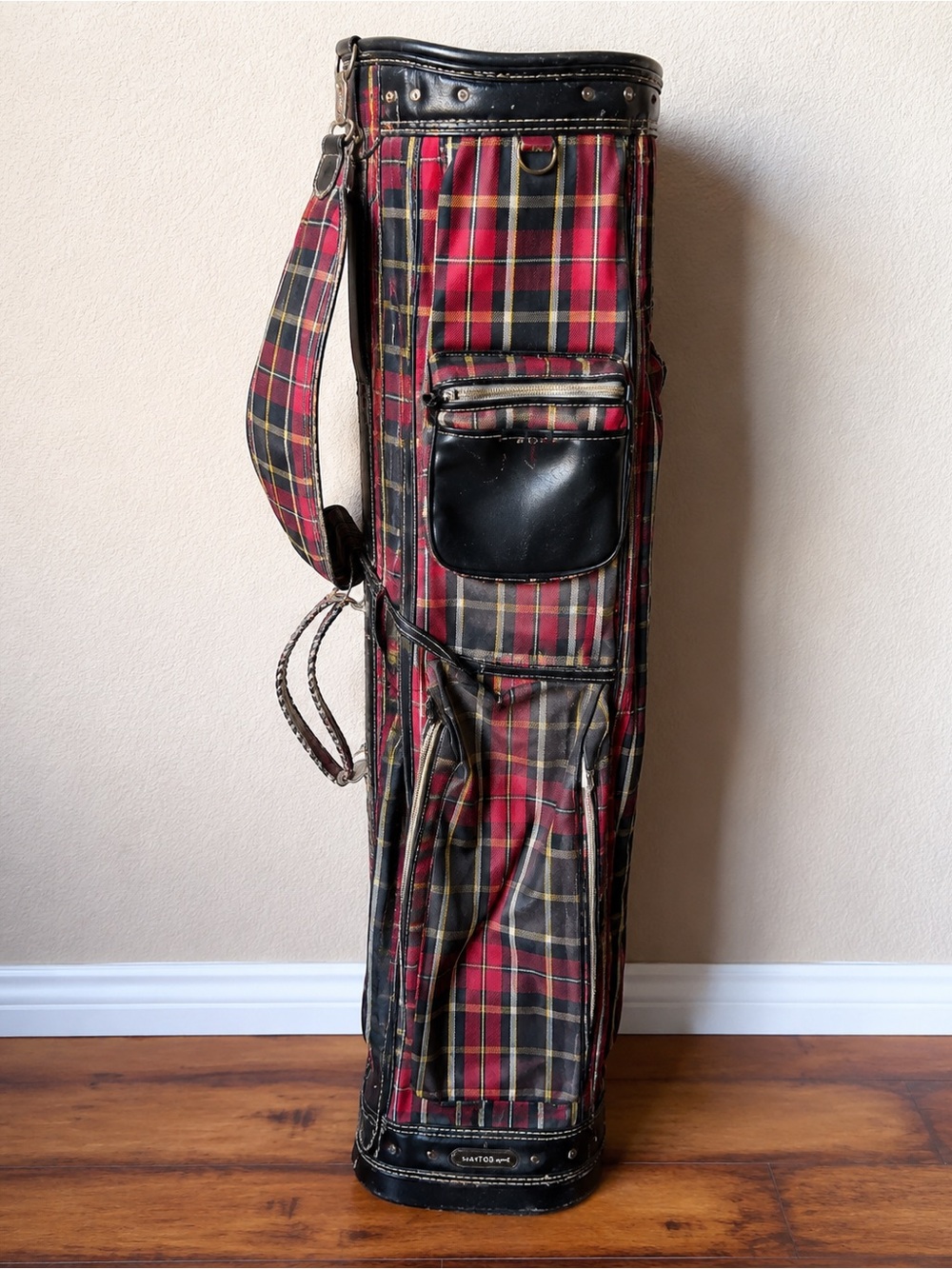 Vintage Hawthorne Plaid Golf Bag As Is